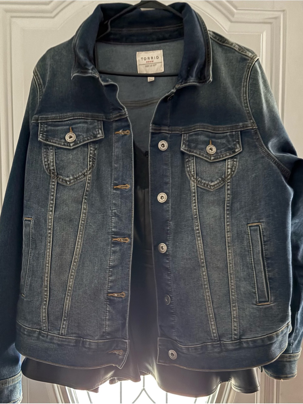 torrid Dark Wash Denim Jacket in Blue - Picture 7 of 9